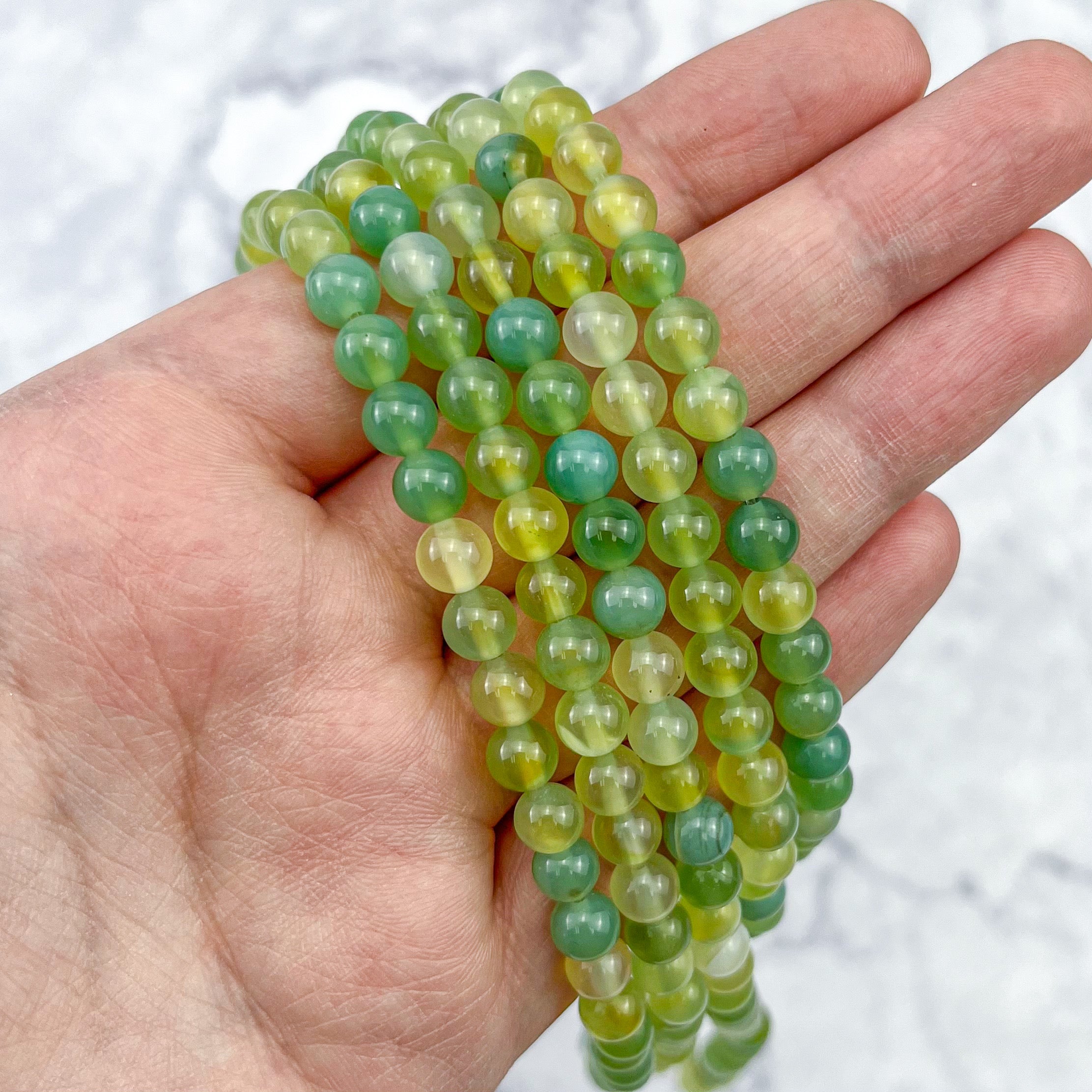 6mm Dyed Green Grape Agate