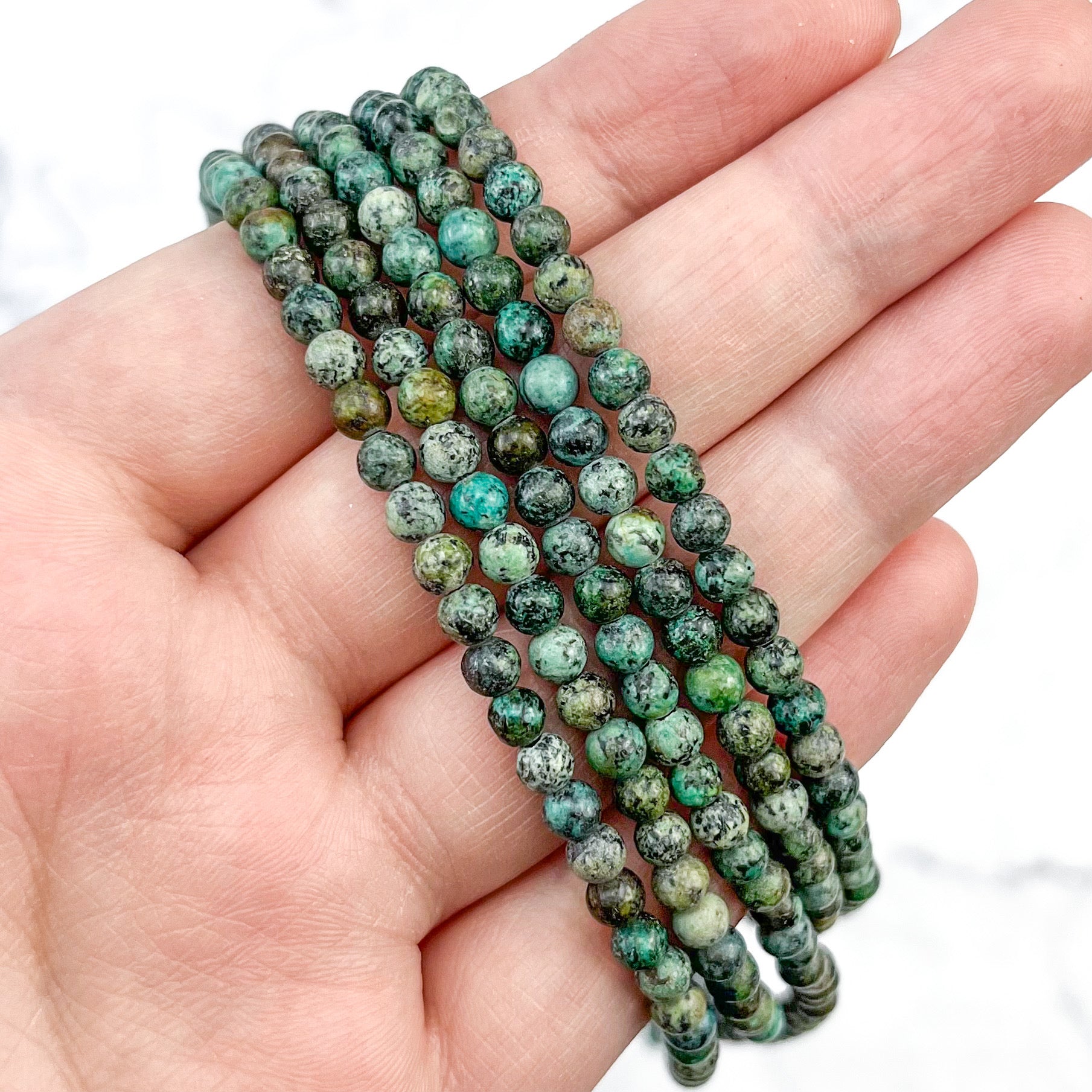 4mm African Turquoise Bead Strand C16