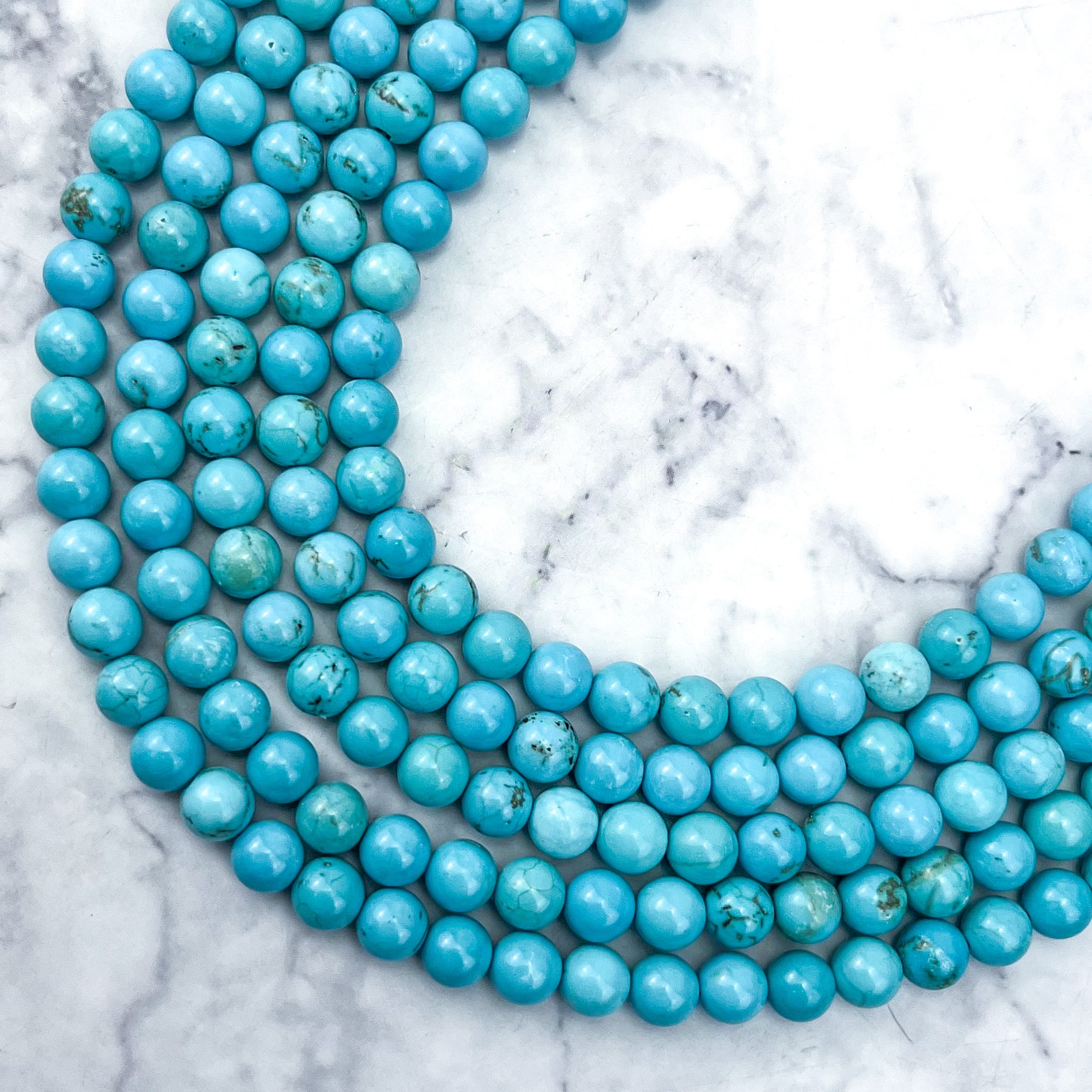 6mm Dyed Turquoise Howlite Bead Strand