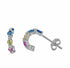 9mm Sterling Silver and Cubic Zirconia Multicolour Stud Earrings J24