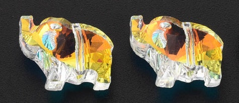 13mm Faceted Clear AB Crystal Elephant Bead T2