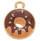18mm Brown and Orange Donut Charm F2