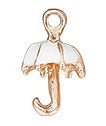 19mm White and Gold Simple Umbrella Charm G2