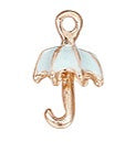 19mm Light Blue and Gold Simple Umbrella Charm J2