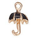 19mm Black and Gold Simple Umbrella Charm K2