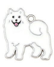 25mm White Samoyed Dog Charm L2