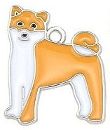 24mm Brown Shiba Inu Dog Charm W2