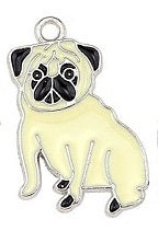 28mm Cream Pug Dog Charm M2