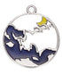 26mm Navy Mountain with Birds Cutout Charm A2