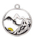 26mm White and Black Mountain Cutout Charm Z2