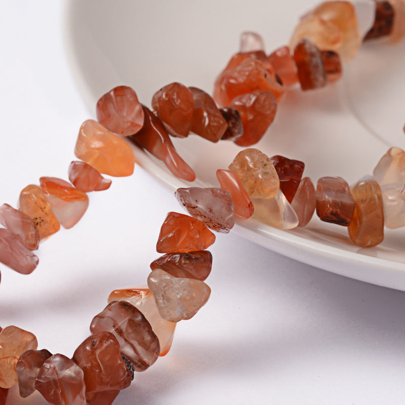 Fire Agate Chip Bead Strand P12