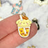 24mm Pompompurrin Bubble Tea Gold Plate Charm N2