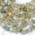 Gold Rutilated Quartz Chip Bead Strand F20