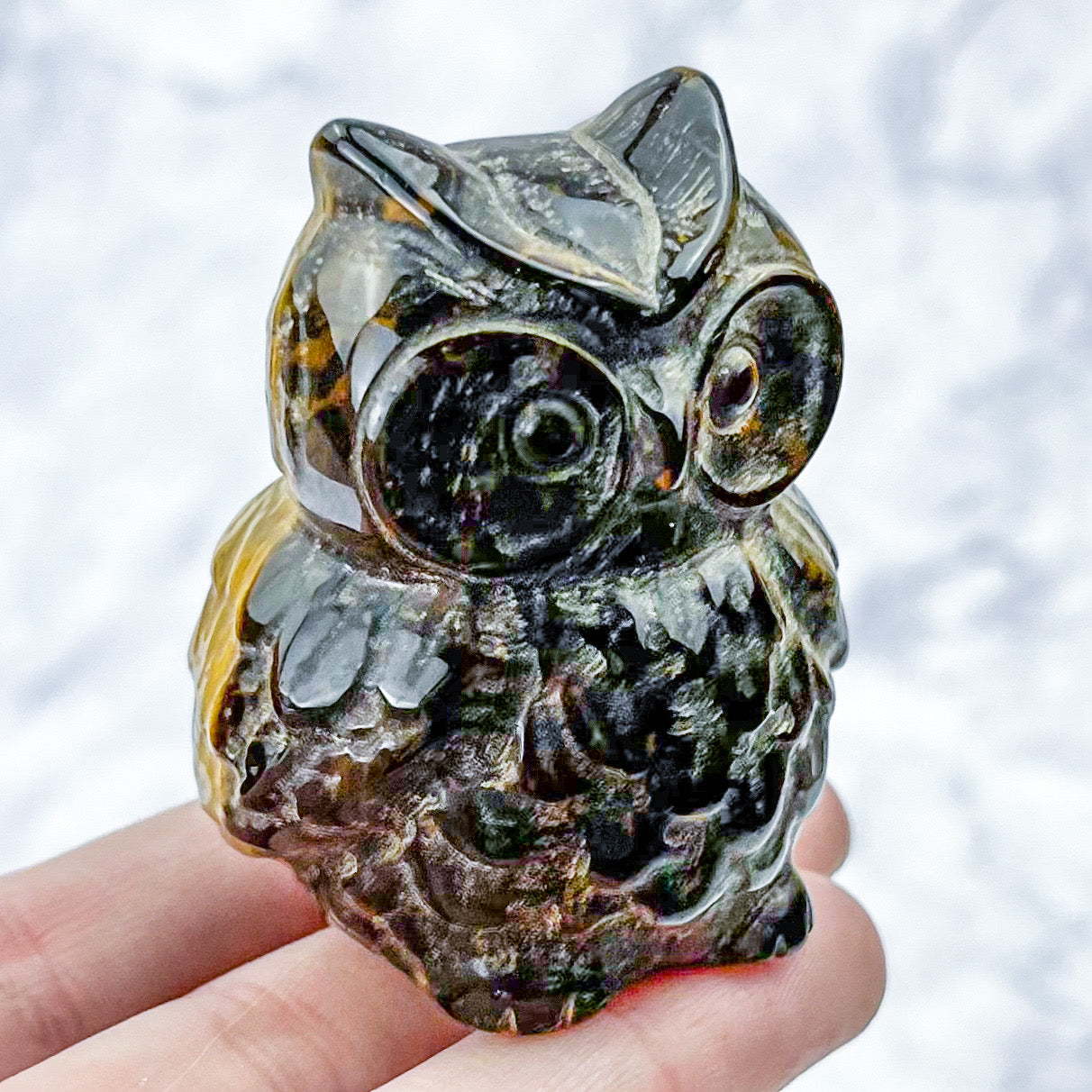 2 Inch Tiger's Eye Owl Carving N38