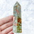 3.5 Inch Carnelian Moss Agate Tower N13