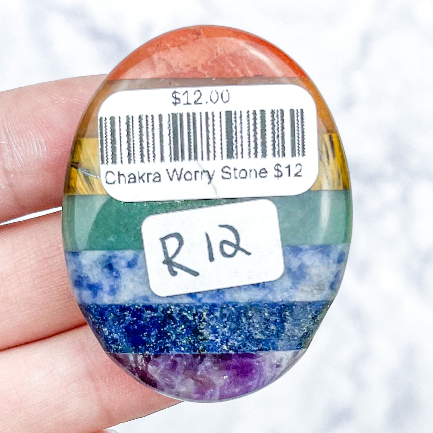 1.75 Inch Chakra Worry Stone R12