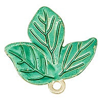 22mm Green Vine Leaf Charm K2