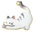 25mm White Stretching Cat Charm D2