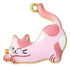 25mm Pink Stretching Cat Charm E2