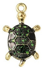 24mm Black with Green Flecks Tortoise Charm R2