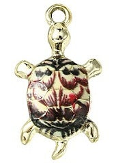 24mm Black, Red, and Cream Tortoise Charm V2