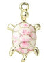 24mm White with Cherry Blossoms Tortoise Charm W2