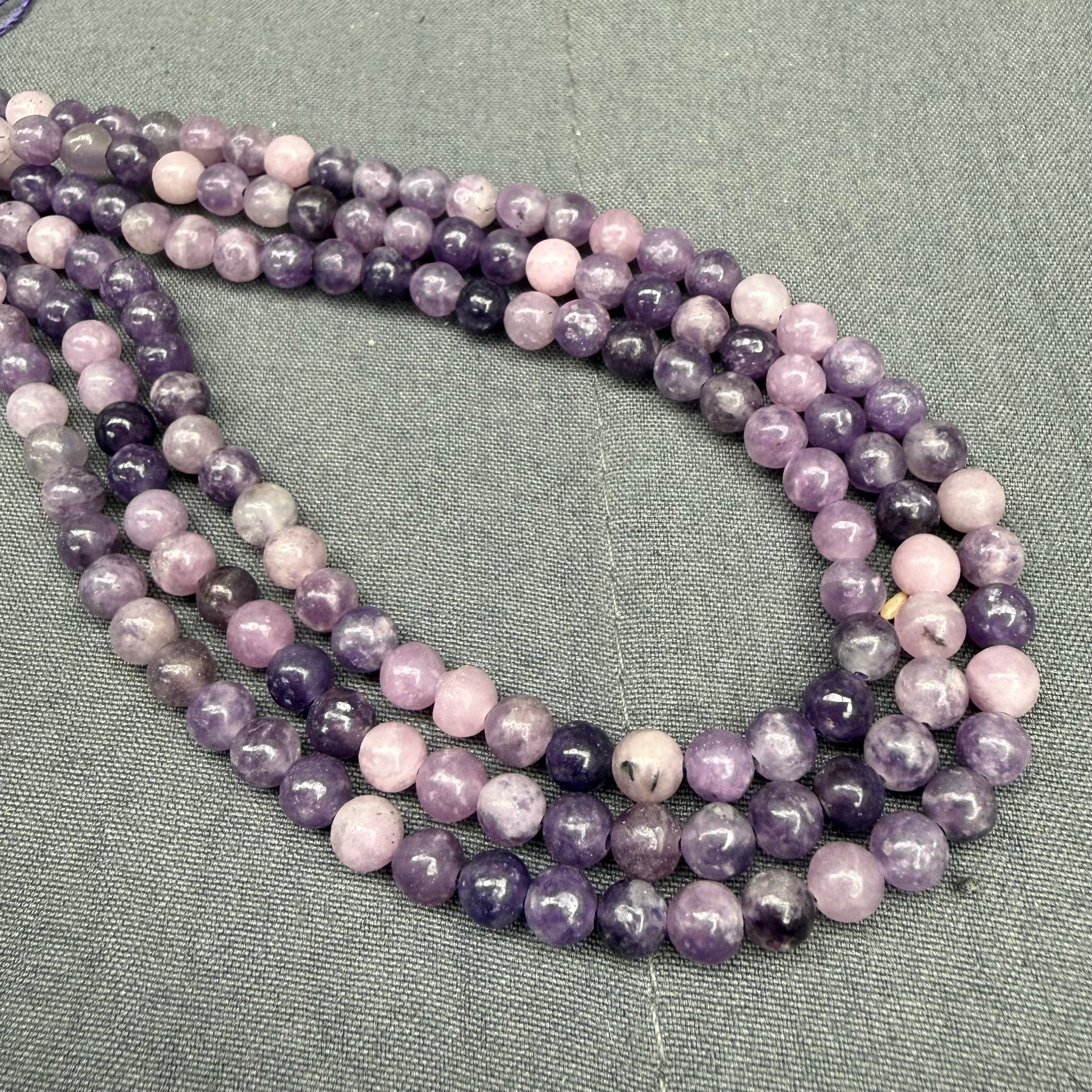 4mm Light Lepidolite Bead Strand B12