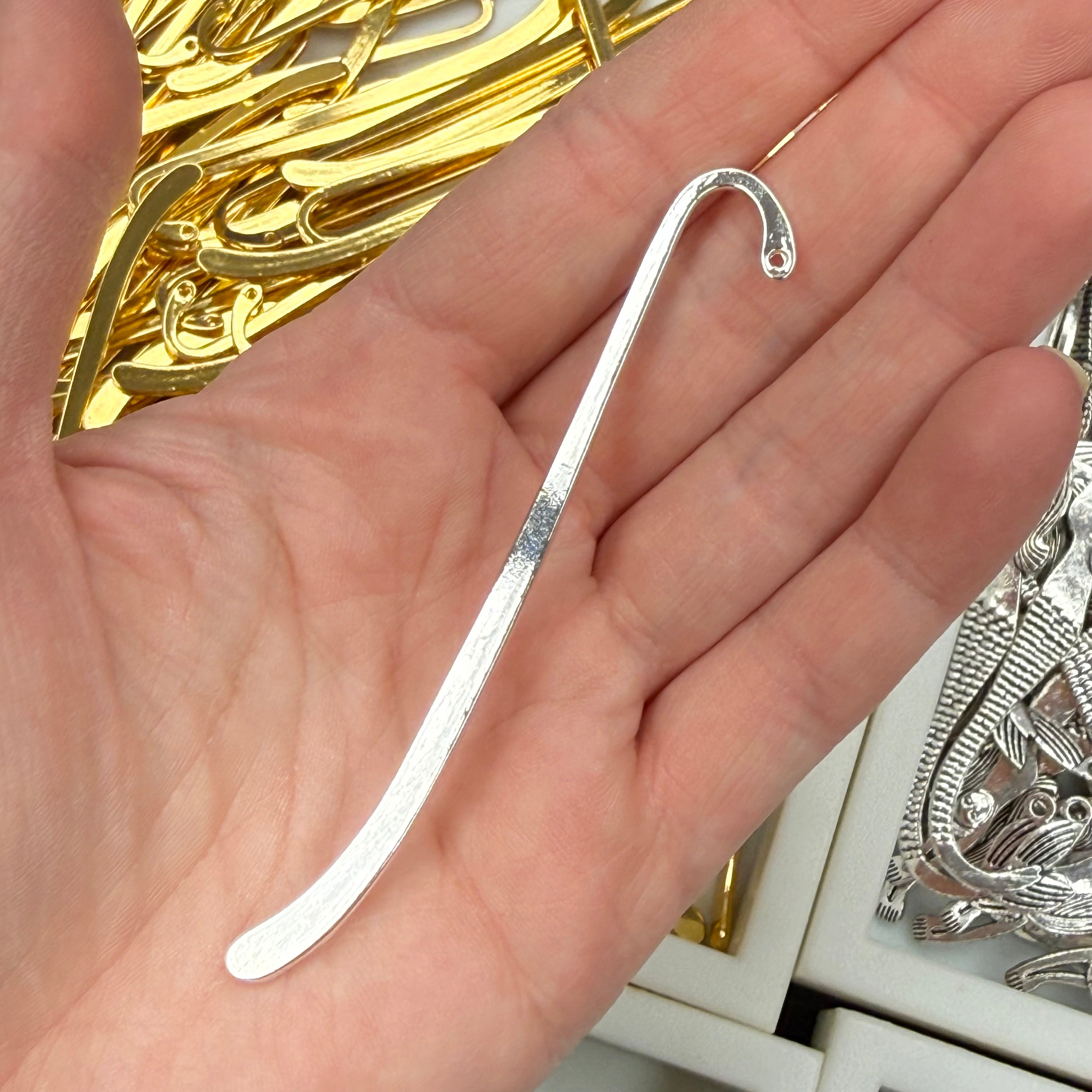 Silver Swirl Small Bookmark