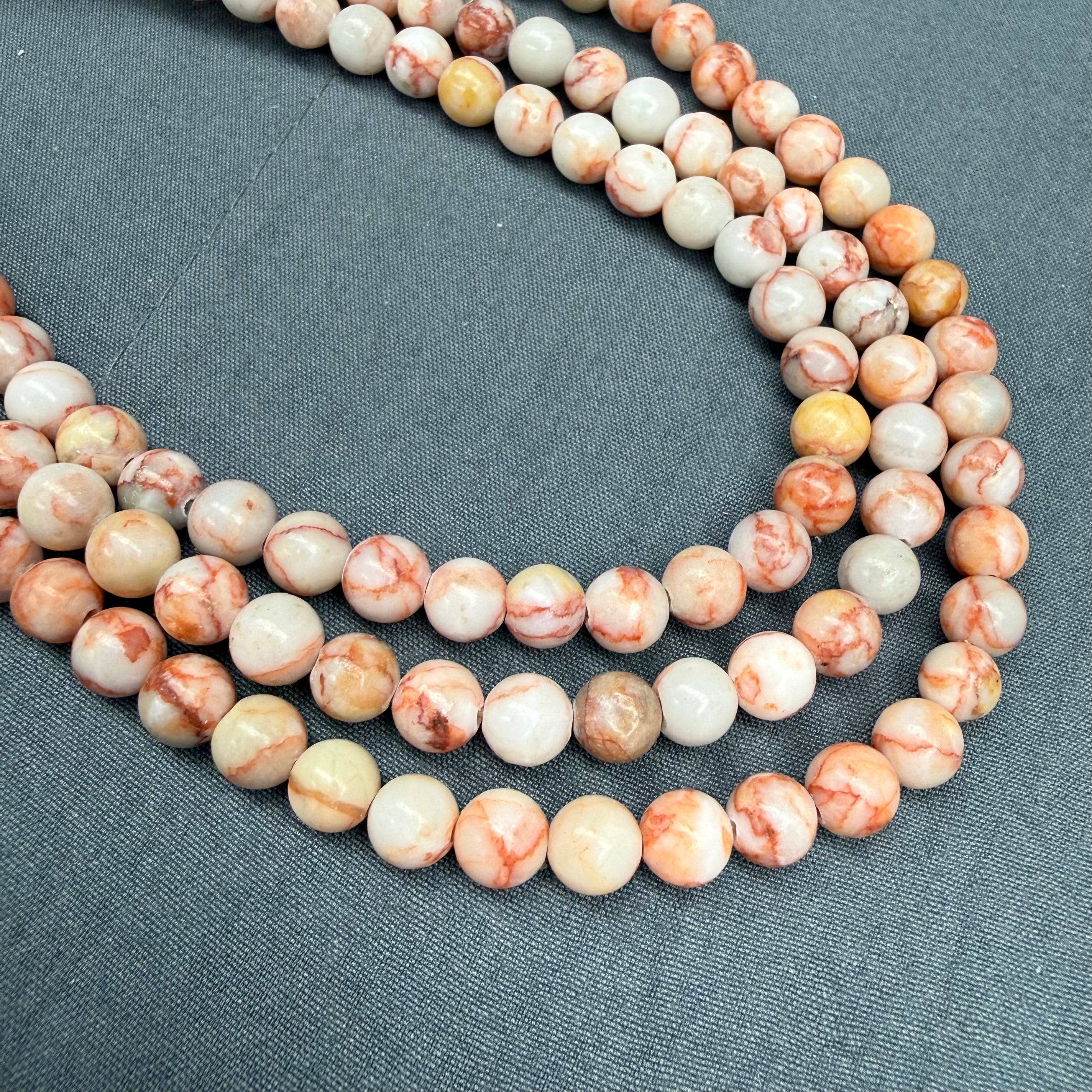 6mm Red Net Jasper Bead Strand G6