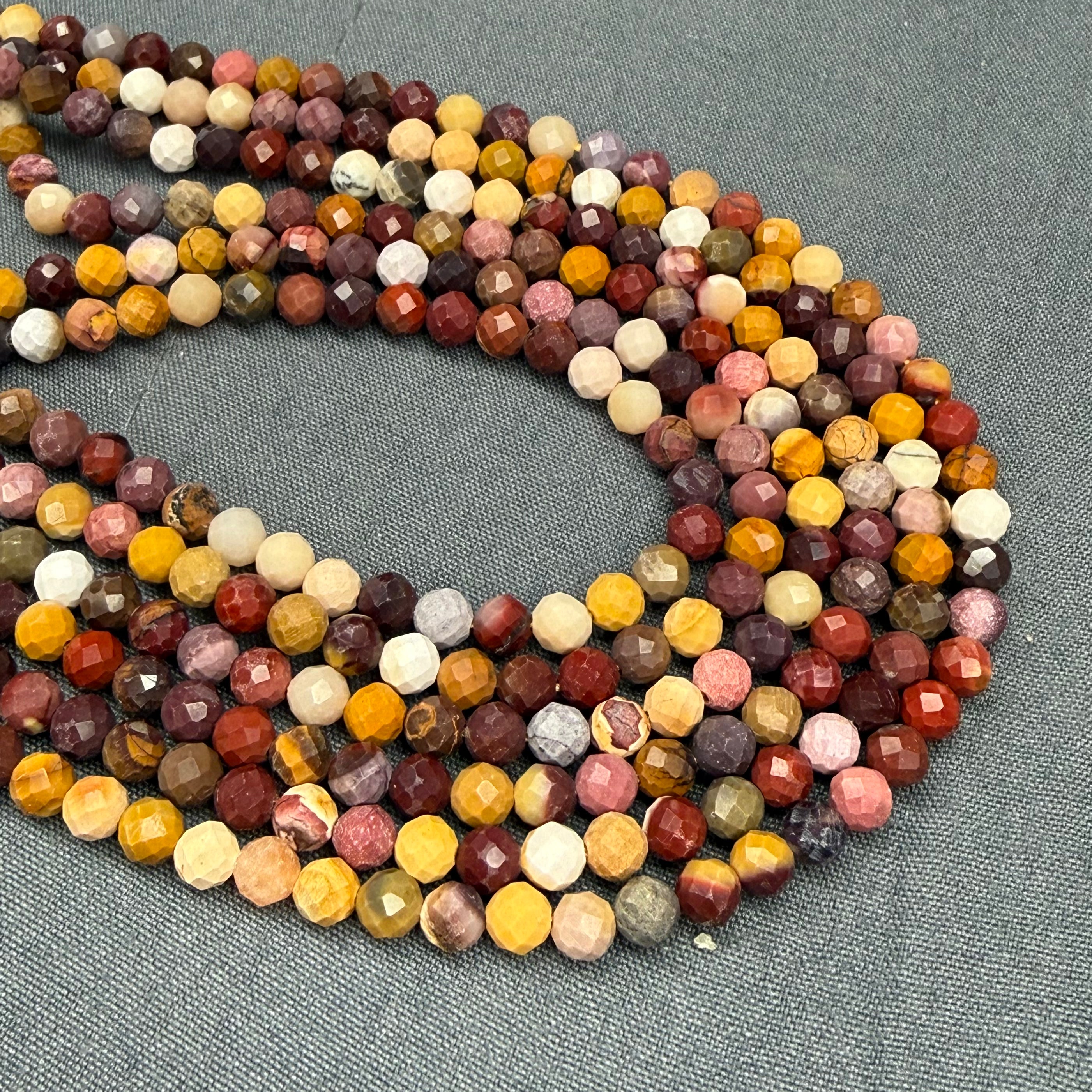 4mm HQ Faceted Mookaite Bead Strand V16