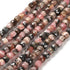 4mm Faceted Rhodochrosite Cube Bead Half Strand