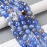 10mm Blue Fire Crackle Agate Bead Strand P16