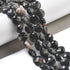 8mm Faceted Black Tourmaline Coin Bead Third Strand P12