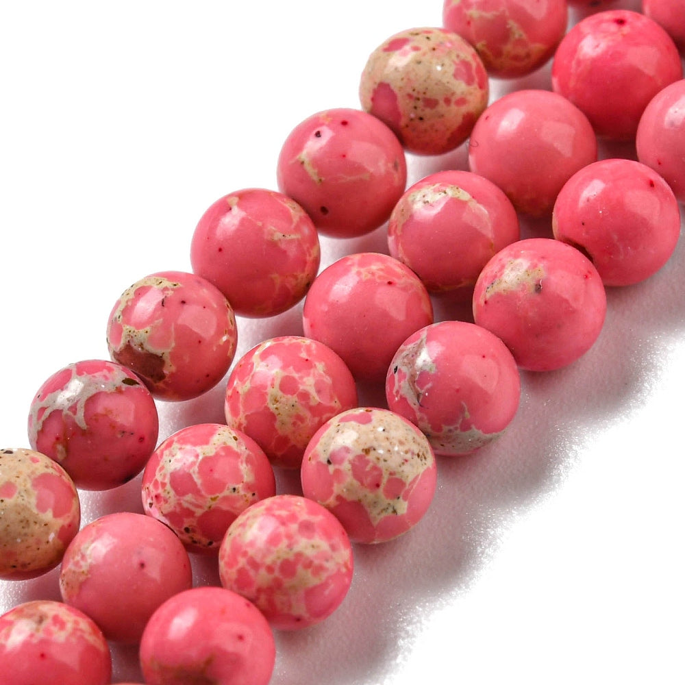 8mm Dyed Bright Pink Impression Jasper S12