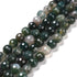 8mm HQ Faceted Moss Agate Bead Strand B15