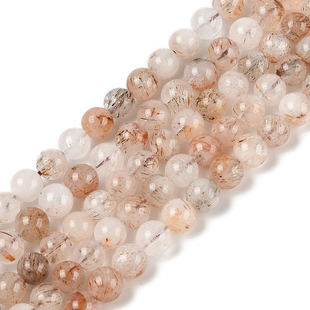 6mm Red Rutilated Quartz Bead Half Strand G10