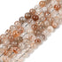 8mm Red Rutilated Quartz Bead Half Strand K15