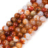 10mm Dyed Orange and Red Agate Bead Strand Z16