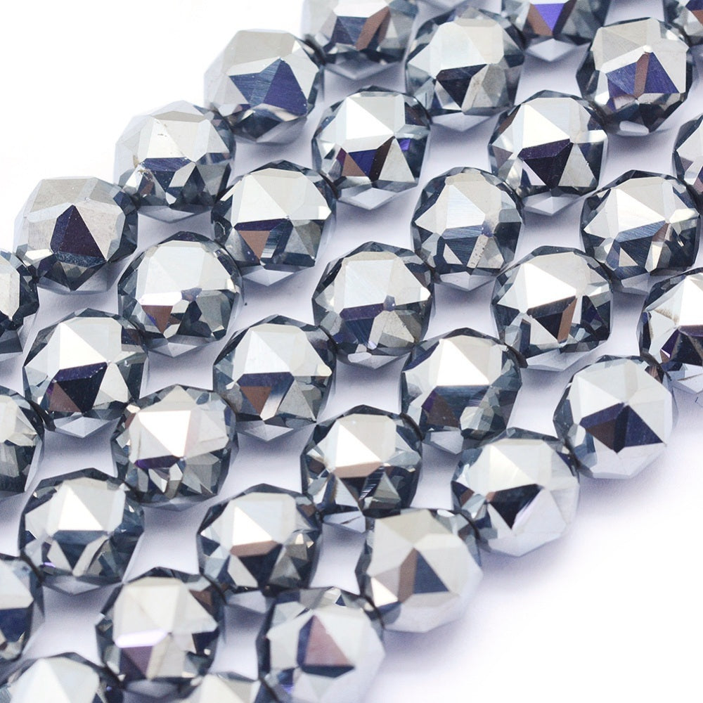 8mm Faceted Terahertz Bead Strand Y26