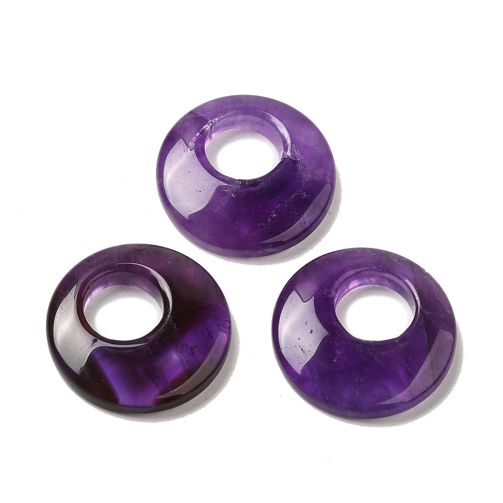 28mm Amethyst Donut Pendant D7