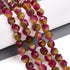 8mm Dyed Magenta and Green Chalcedony Polygon Bead Half Strand W8