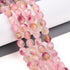 8mm Dyed Light Pink Chalcedony Polygon Bead Half Strand V8
