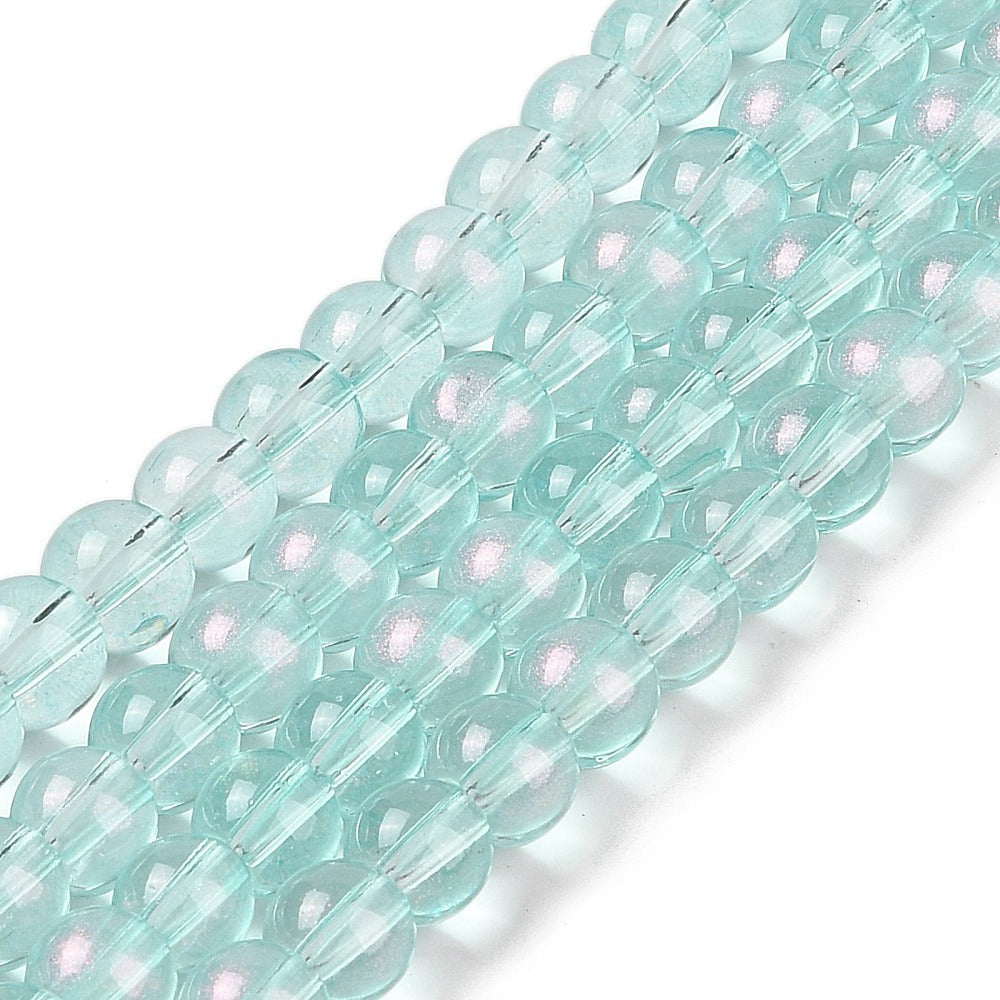 10mm Glitter Powder Glass Bead Strand 32" Loop $9.00