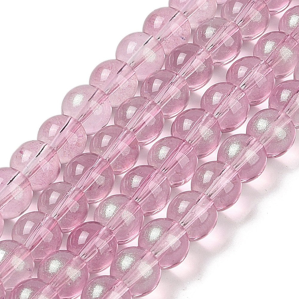 10mm Glitter Powder Glass Bead Strand 32" Loop $9.00