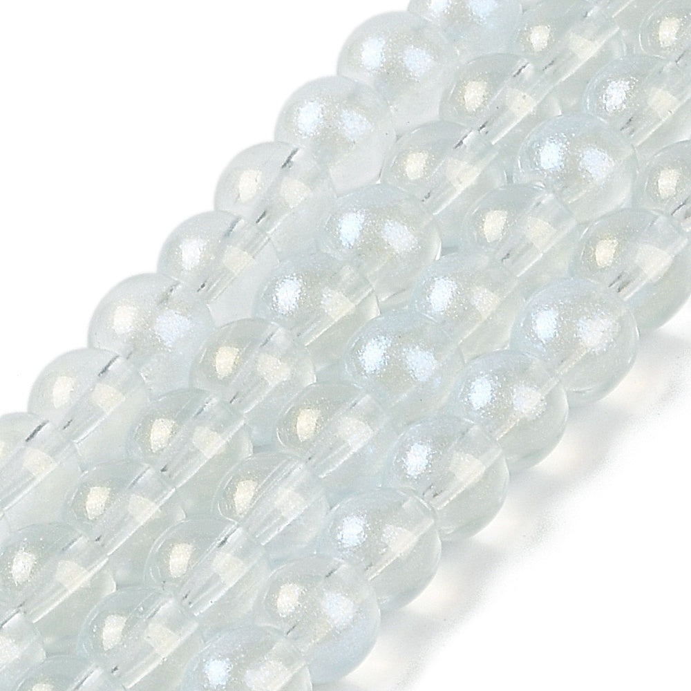 10mm Glitter Powder Glass Bead Strand 32" Loop $9.00