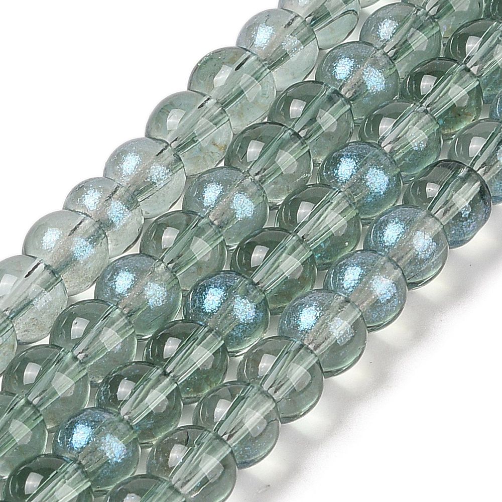 10mm Glitter Powder Glass Bead Strand 32" Loop $9.00