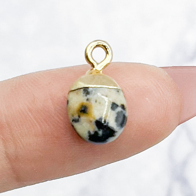 18mm Dalmatian Jasper Egg Pendant V25