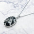 30mm Black and White Zebra Jasper Oval Pendant J6