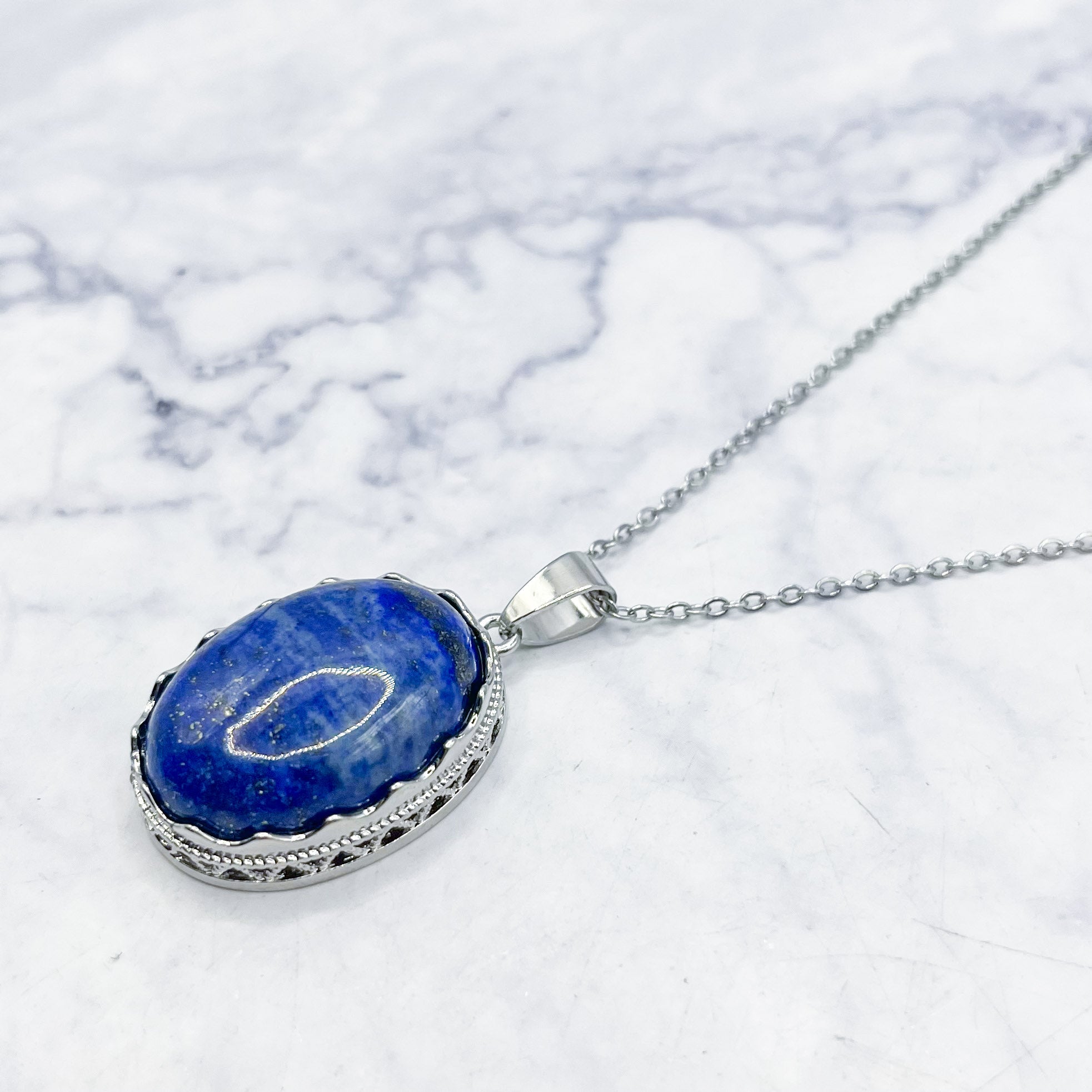 30mm Lapis Lazuli Oval Pendant P6