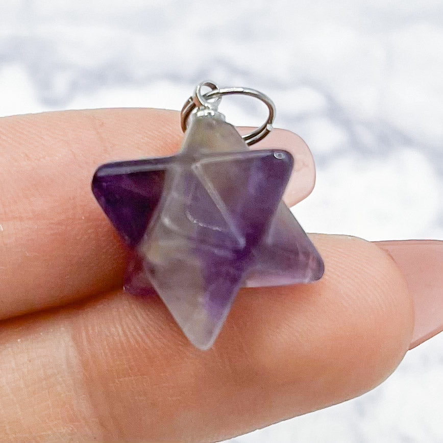 22mm Amethyst Merkaba Pendant D5